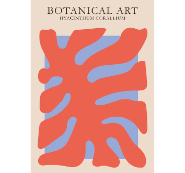 Botanical art koral plakat - TenStickers