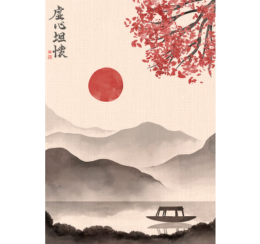 Japansk bjerglandskab plakat - TenStickers