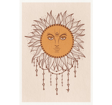Boho detaljeret sol plakat - TenStickers
