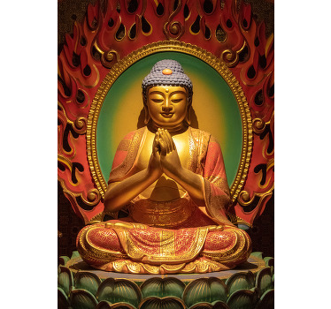 Realistisk bedende buddha plakat - TenStickers