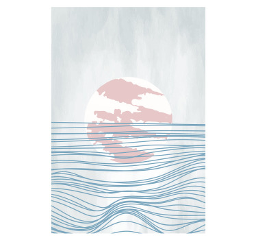 Póster mar abstracto estilo nórdico - TenVinilo