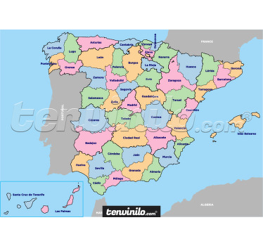 Póster educativo provincias de España - TenVinilo