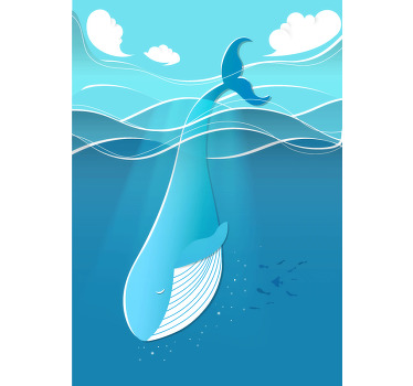 Ocean Whale poster design print - TenStickers