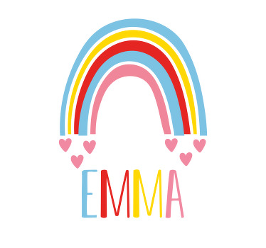 Poster Regenbogen mit Namen Kinderzimmer - TenStickers