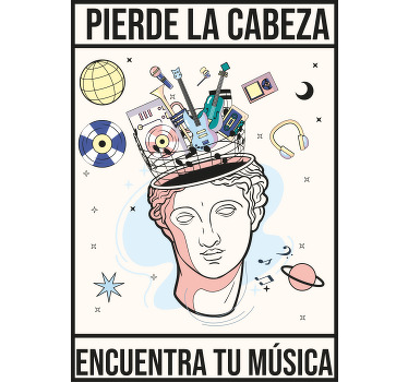 Poster Pierde la cabeza encuentra tu música - TenVinilo