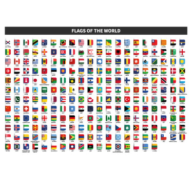城市和国家的宣传画 世界各国的旗帜 - TenStickers