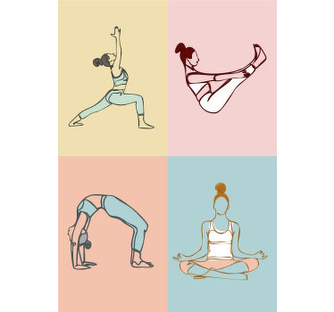 Verschillende poses yoga poster - TenStickers