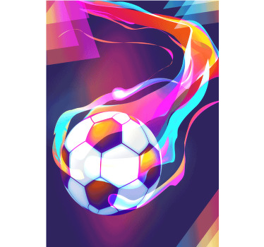 3D poster regenboog voetbal - TenStickers