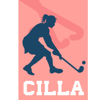 Poster veld hockey gepersonaliseerd - TenStickers