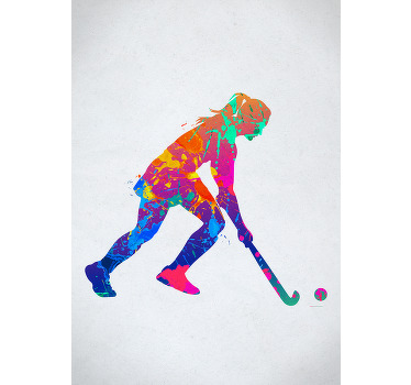 Poster vrouwen veld hockey speelster - TenStickers