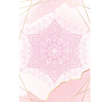 禅宗宣传画 粉紅色水彩曼陀羅 - TenStickers