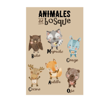 poster animales del bosque - TenVinilo