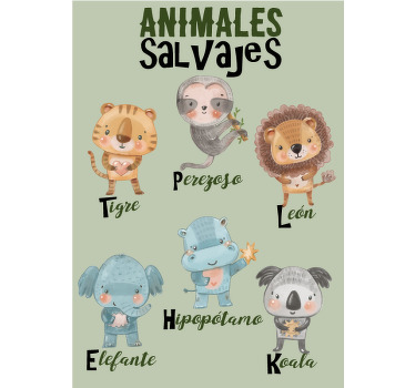 Poster infantil animales salvajes - TenVinilo