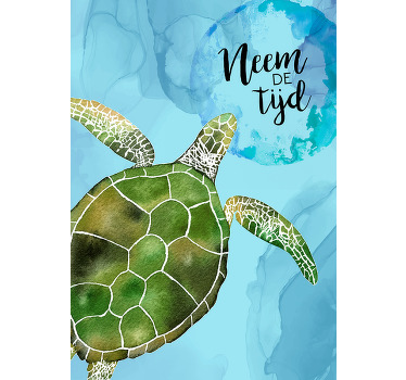 Poster neem de tijd schildpad - TenStickers