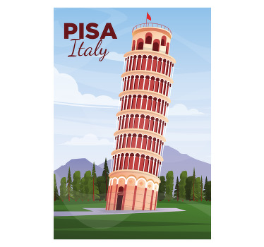 Poster con la torre di Pisa - TenStickers