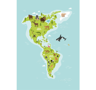 Dieren poster van Amerika - TenStickers