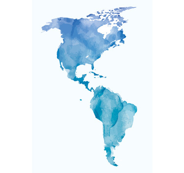 Kaart poster Amerika aquarel - TenStickers