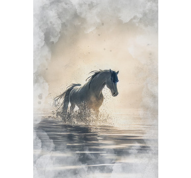 Poster wild paard in water - TenStickers