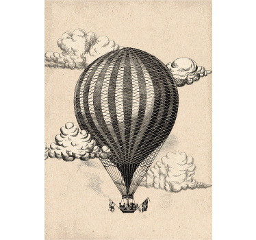 Vintage hot air balloon poster - TenStickers