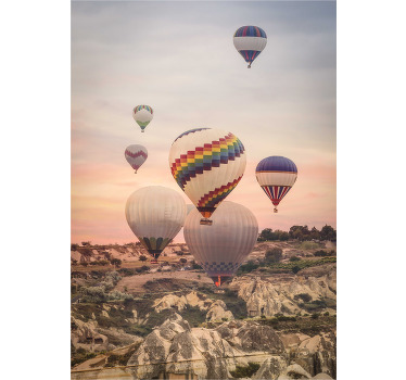 Sunset hot air balloon poster - TenStickers