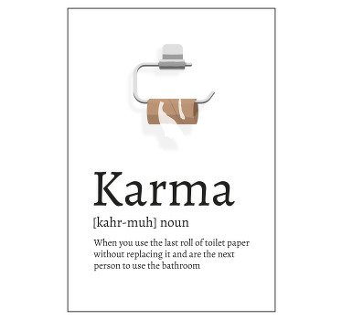 Karma definition bathroom poster - TenStickers