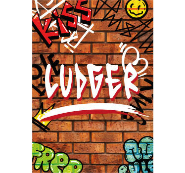 Graffiti op stenen muur poster - TenStickers