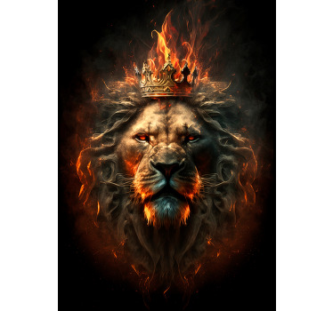 Lion King in Flames animal poster - TenStickers
