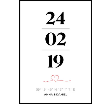 Alle Poster koordinaten der Liebe - TenStickers