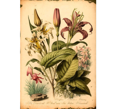 Poster imprimé botanique vintage - TenStickers