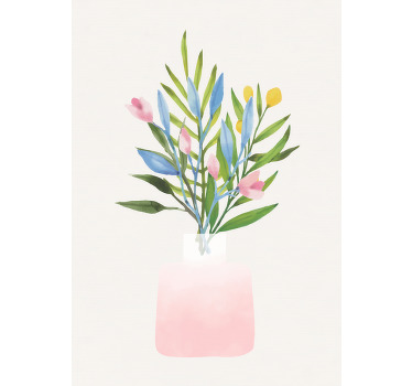 Blumenposter Blumen in einem Topf - TenStickers
