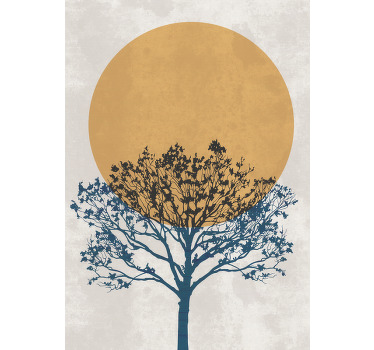 Poster arbre avec le lever du soleil - TenStickers