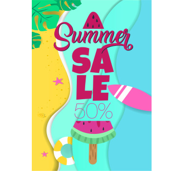 Watermelon Summer Sale poster - TenStickers
