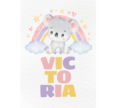 Poster Kinderzimmer koala und Regenbogen - TenStickers
