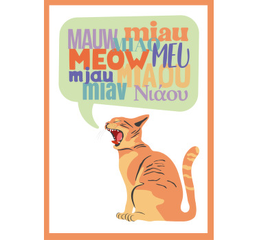 Poster Kinderzimmer katzen miauen - TenStickers