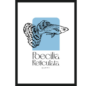 Guppyfisk minimalistisk plakat - TenStickers