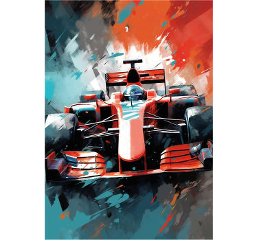 Poster voiture Formule 1 rouge - TenStickers