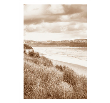 Poster paysage côtier tons sépia - TenStickers