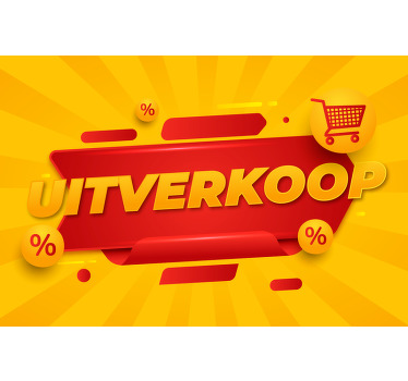 Geel Rode Uitverkoop Promotie Poster - TenStickers