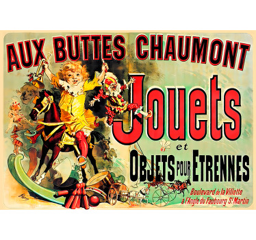 Poster vintage Aux Buttes Chaumont jouets - TenStickers