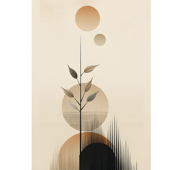 Poster minimalista planta bohemia abstracta - TenVinilo