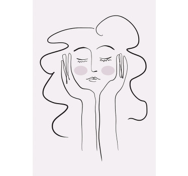 line drawing portrait of woman minimalist poster - TenStickers