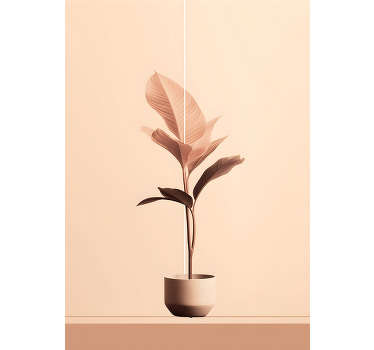 Poster minimaliste plante verticale aux couleurs beiges - TenStickers