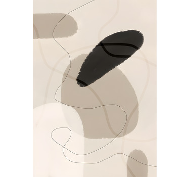 Poster abstrait nuances et formes beiges - TenStickers