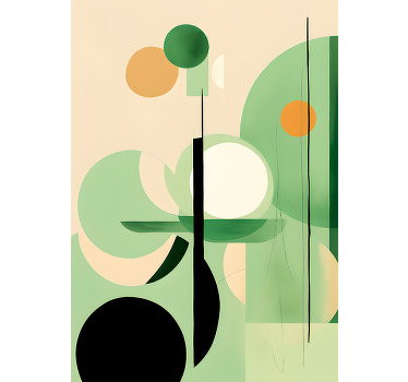 Affiche abstraite chiffres verts - TenStickers