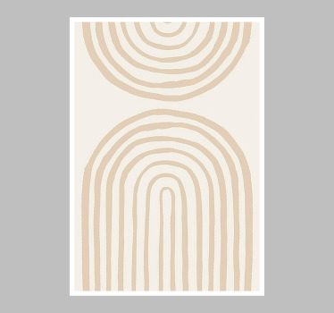Affiche abstraite lignes douces en beige - TenStickers