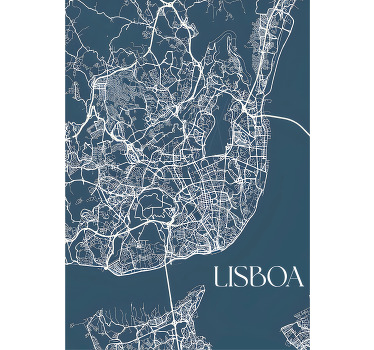 Poster mapa aéreo de Lisboa - TenStickers