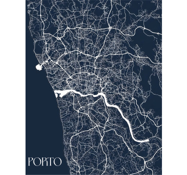 Poster mapa aéreo de Porto - TenStickers
