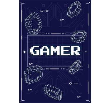 retro gamer video game poster - TenStickers