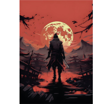 anime warrior silhouette poster for teenager - TenStickers