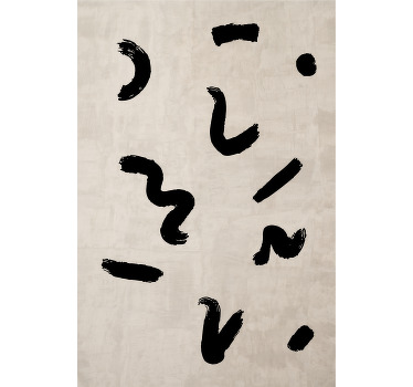 brush shapes in black scandinavian poster - TenStickers